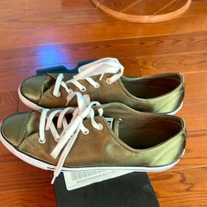 Converse Metallic Olive Green Low Top Sneakers